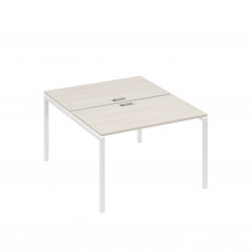 Рабочая станция на металлокаркасе DUE (2х120) дуб / металлокаркас белый А4 Б2 173 ДШ