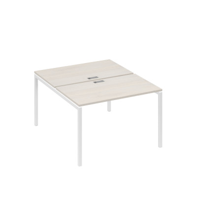 Рабочая станция на металлокаркасе DUE (2х120) дуб / металлокаркас белый А4 Б2 173 ДШ