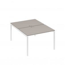 Рабочая станция (2х120) на каркасе DUE мокко премиум / металлокаркас белый А4 Б2 176 МП