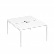 Рабочая станция 2х140 с металлокаркасом DUE белый премиум / металлокаркас белый А4 Б2 177 БП