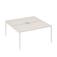 Рабочая станция (2х160) с металлокаркасом DUE дуб / металлокаркас белый А4 Б2 178 ДШ