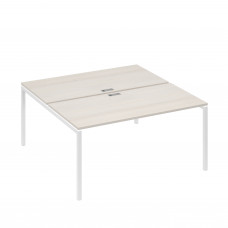 Рабочая станция (2х160) с металлокаркасом DUE дуб / металлокаркас белый А4 Б2 178 ДШ