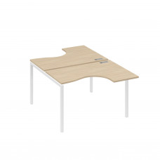 Рабочая станция столы Классика (2х120) каркас DUE дуб скандинавский / металлокаркас белый А4 Б2 180 ДК
