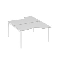 Рабочая станция металлокаркас DUE со столами (2х140) Классика серый / металлокаркас белый А4 Б2 184 СЕ