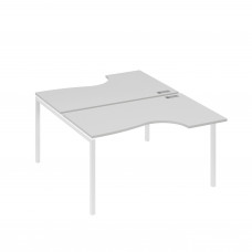 Рабочая станция металлокаркас DUE со столами (2х140) Классика серый / металлокаркас белый А4 Б2 184 СЕ