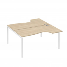 Рабочая станция DUE (2х160) столы эргономичные Классика дуб скандинавский / металлокаркас белый А4 Б2 185 ДК