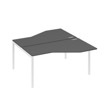 Рабочая станция опоры DUE столы Техно (2х160) антрацит премиум / металлокаркас белый А4 Б2 188 АР