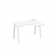 Стол правый "Классика" эргономичный на металлокаркасе TRE белый премиум / металлокаркас белый А4 Б3 032 БП
