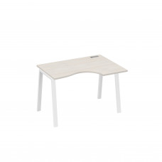 Стол на металлокаркасе TRE правый "Классика" эргономичный дуб / металлокаркас белый А4 Б3 042 ДШ