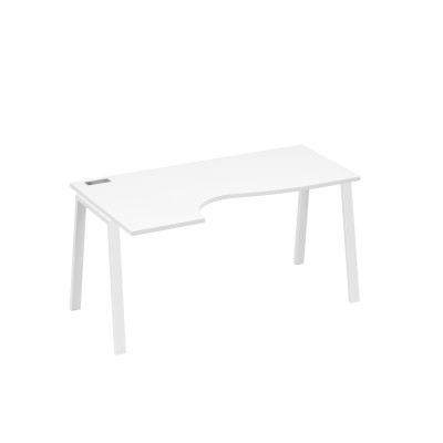 Стол эргономичный левый "Классика" на металлокаркасе TRE белый премиум / металлокаркас белый А4 Б3 045 БП