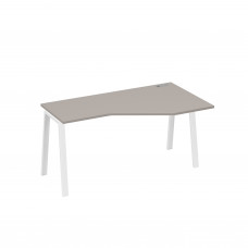 Стол правый "Техно" на каркасе TRE эргономичный мокко премиум / металлокаркас белый А4 Б3 056 МП