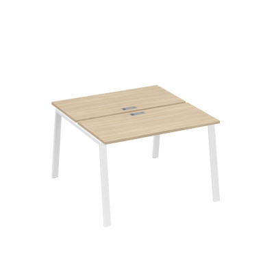 Рабочая станция (2х120) на каркасе TRE дуб скандинавский / металлокаркас белый А4 Б3 170 ДК