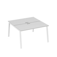 Рабочая станция на металлокаркасе TRE (2х140) серый / металлокаркас белый А4 Б3 174 СЕ