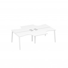 Рабочая станция (4х120) на каркасе TRE столы Классика белый премиум / металлокаркас белый А4 Б3 180-2 БП