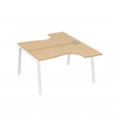 Рабочая станция TRE (2х140) столы Классика эргономичные натуральный дуб / металлокаркас белый А4 Б3 181 НД