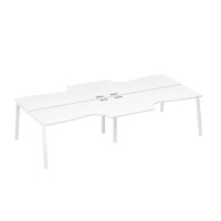 Рабочая станция столы Классика (4х160) опоры TRE белый премиум / металлокаркас белый А4 Б3 185-2 БП