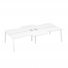 Рабочая станция столы Классика (4х160) опоры TRE белый премиум / металлокаркас белый А4 Б3 185-2 БП