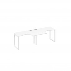 Рабочая станция столы Классика опоры QUATTRO (2х120) белый премиум / металлокаркас белый А4 Б4 031-2 БП