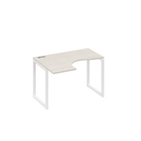 Стол "Классика" на металлокаркасе QUATTRO эргономичный левый дуб / металлокаркас белый А4 Б4 031 ДШ