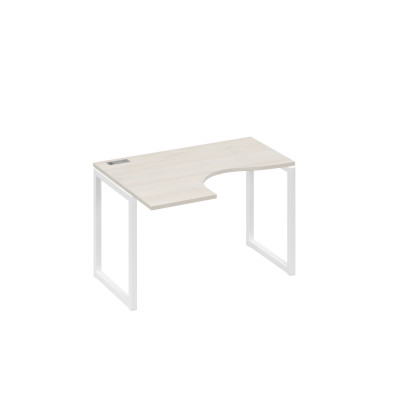 Стол "Классика" на металлокаркасе QUATTRO эргономичный левый дуб / металлокаркас белый А4 Б4 031 ДШ