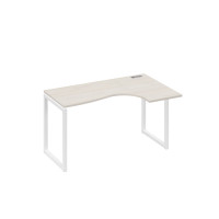 Стол металлокаркас QUATTRO эргономичный правый "Классика" дуб / металлокаркас белый А4 Б4 034 ДШ