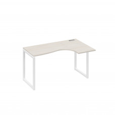 Стол металлокаркас QUATTRO эргономичный правый "Классика" дуб / металлокаркас белый А4 Б4 034 ДШ