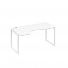 Стол эргономичный левый "Классика" на металлокаркасе QUATTRO белый премиум / металлокаркас белый А4 Б4 045 БП
