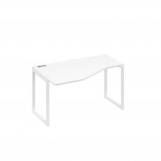 Стол левый "Техно" эргономичный на металлокаркасе QUATTRO белый премиум / металлокаркас белый А4 Б4 053 БП