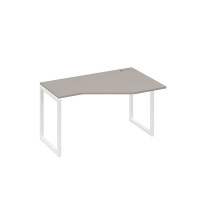 Стол правый "Техно" эргономичный металлокаркас QUATTRO мокко премиум / металлокаркас белый А4 Б4 054 МП