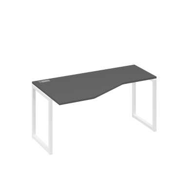 Стол левый "Техно" эргономичный на металлокаркасе QUATTRO антрацит премиум / металлокаркас белый А4 Б4 055 АР