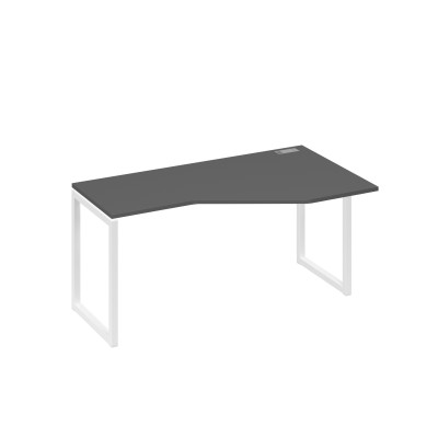 Стол "Техно" металлокаркас QUATTRO эргономичный правый антрацит премиум / металлокаркас белый А4 Б4 056 АР
