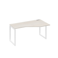 Стол "Техно" металлокаркас QUATTRO эргономичный правый дуб / металлокаркас белый А4 Б4 056 ДШ