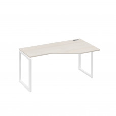 Стол "Техно" металлокаркас QUATTRO эргономичный правый дуб / металлокаркас белый А4 Б4 056 ДШ