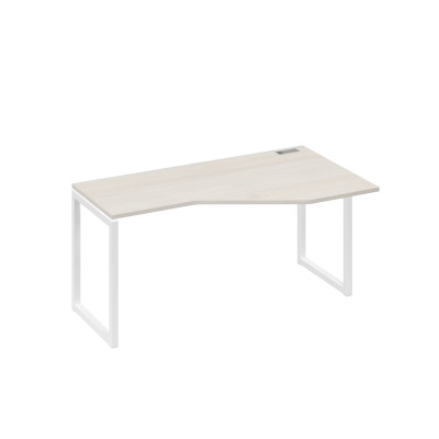 Стол "Техно" металлокаркас QUATTRO эргономичный правый дуб / металлокаркас белый А4 Б4 056 ДШ