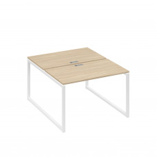 Рабочая станция 2х120 на металлокаркасе QUATTRO дуб скандинавский / металлокаркас белый А4 Б4 173 ДК