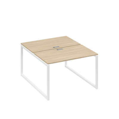 Рабочая станция 2х120 на металлокаркасе QUATTRO дуб скандинавский / металлокаркас белый А4 Б4 173 ДК