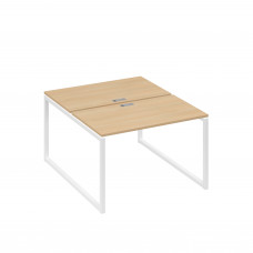 Рабочая станция 2х120 на металлокаркасе QUATTRO натуральный дуб / металлокаркас белый А4 Б4 173 НД