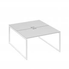 Рабочая станция QUATTRO (2х140) опоры металлокаркас серый / металлокаркас белый А4 Б4 177 СЕ