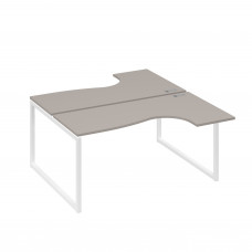 Рабочая станция QUATTRO (2х160) столы Классика эргономичные мокко премиум / металлокаркас белый А4 Б4 182 МП