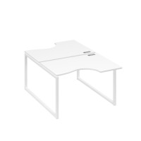 Рабочая станция столы Классика QUATTRO (2х120) белый премиум / металлокаркас белый А4 Б4 183 БП