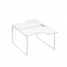 Рабочая станция столы Классика QUATTRO (2х120) белый премиум / металлокаркас белый А4 Б4 183 БП