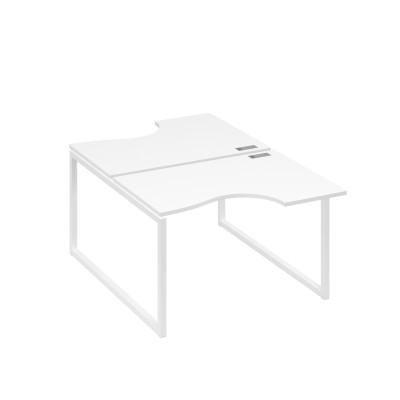 Рабочая станция столы Классика QUATTRO (2х120) белый премиум / металлокаркас белый А4 Б4 183 БП