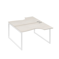 Рабочая станция каркас QUATTRO (2х140) столы Классика дуб / металлокаркас белый А4 Б4 184 ДШ