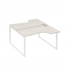Рабочая станция каркас QUATTRO (2х140) столы Классика дуб / металлокаркас белый А4 Б4 184 ДШ