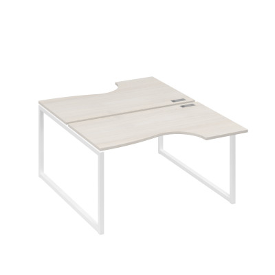 Рабочая станция каркас QUATTRO (2х140) столы Классика дуб / металлокаркас белый А4 Б4 184 ДШ