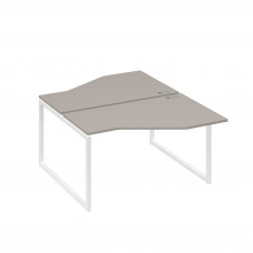 Рабочая станция со столами (2х140) Техно на каркасе QUATTRO мокко премиум / металлокаркас белый А4 Б4 187 МП