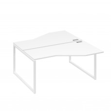 Рабочая станция со столами Техно (2х160) каркас QUATTRO белый премиум / металлокаркас белый А4 Б4 188 БП