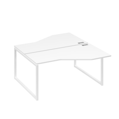 Рабочая станция со столами Техно (2х160) каркас QUATTRO белый премиум / металлокаркас белый А4 Б4 188 БП