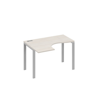Стол левый эргономичный "Классика" на металлокаркасе UNO дуб / металлокаркас серый А4 С1 031 ДШ