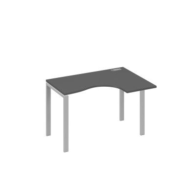 Стол правый "Классика" на металлокаркасе UNO эргономичный антрацит премиум / металлокаркас серый А4 С1 032 АР